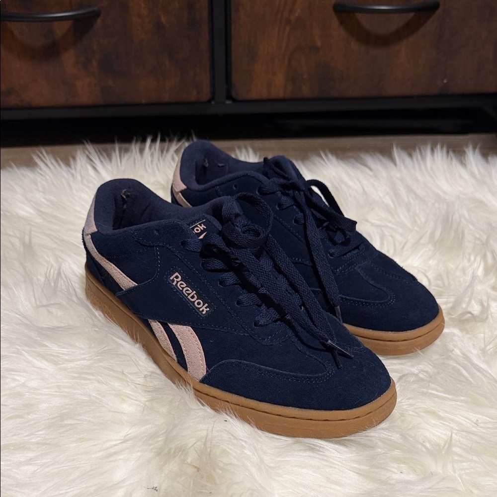 Reebok Navy and Pink Sneakers
